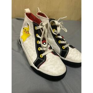 Pokemon Pikachu White High Top Sneakers - Boys Size 3